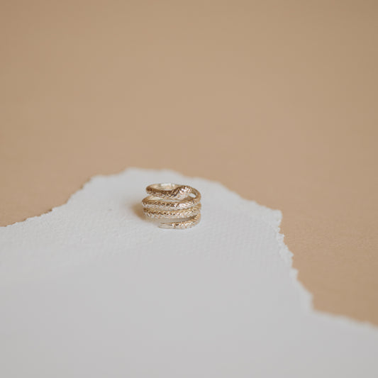 Silver Twisted Snake Ring