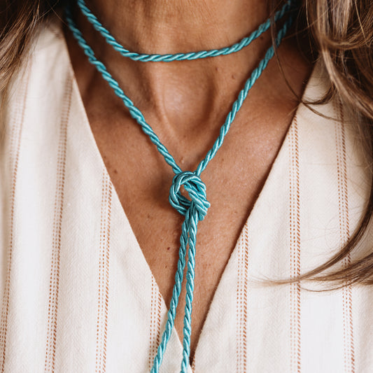 The Light Blue Cord Necklace