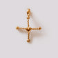 Gold Twisted Cross with heart