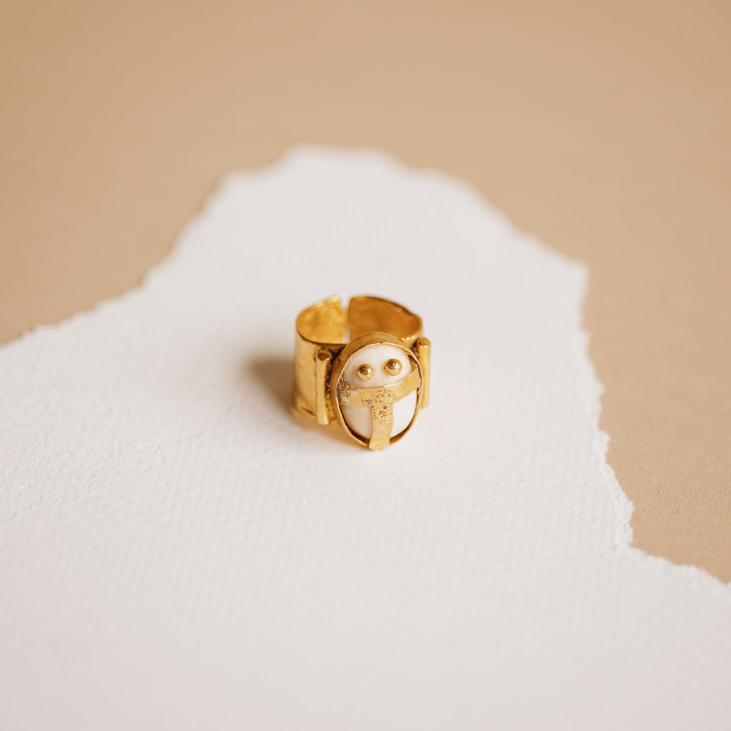 Iconic Gold & Resin Mr. Scarab Ring