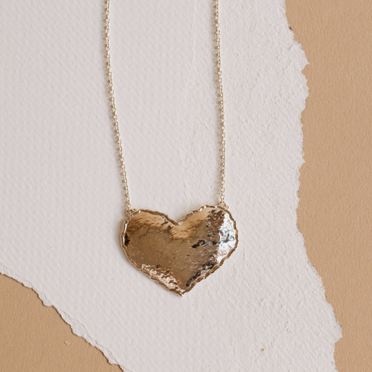 Silver Melted Heart Necklace