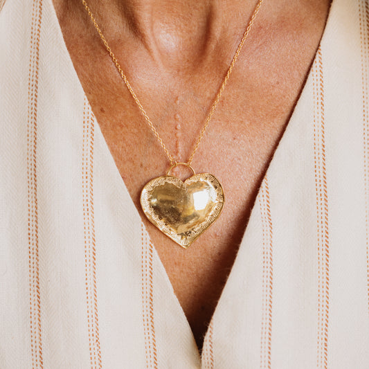 The Gold Pillow Heart Necklace