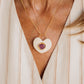 The Pink Stone Resin Heart Necklace