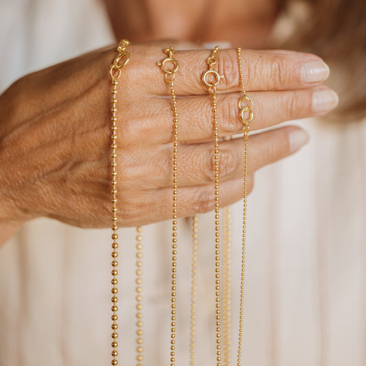 Long Big Gold Grains Necklace