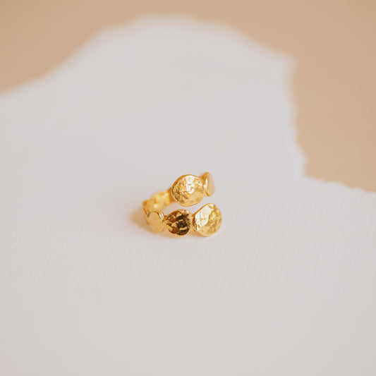 Gold Twisted Circled Ring