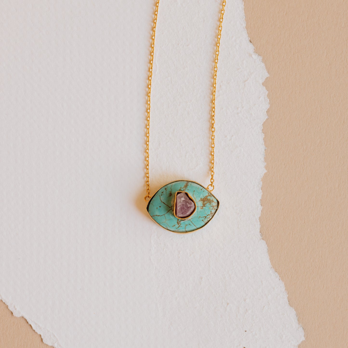 The Blue & Pink Eye Necklace