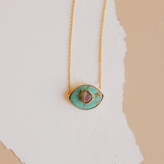 The Blue & Pink Eye Necklace