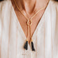 Black Tassels Knot Necklace