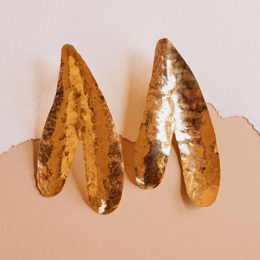 Big Gold Leaves Earrings