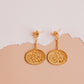 The Gold Flowered Fossil Earrings