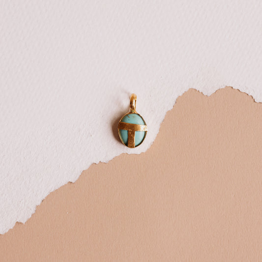 The Gold Blue Stone Scarab