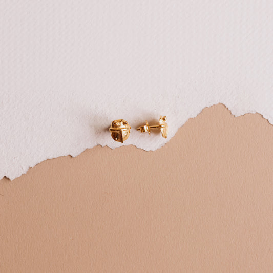 The Iconic Gold Tiny Scarab Earrings