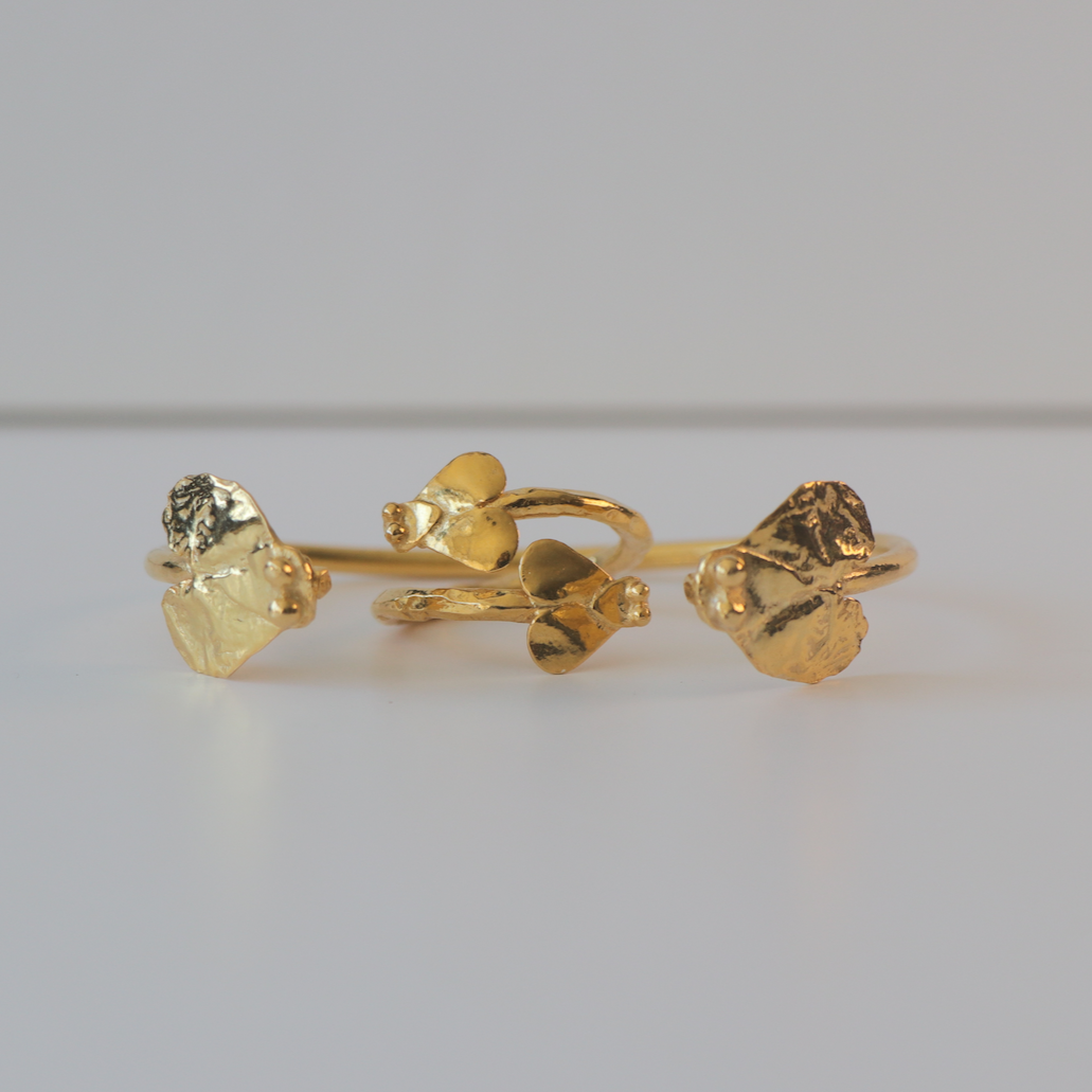 Gold Baby Flies Ring