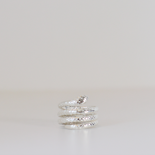 Silver Twisted Snake Ring