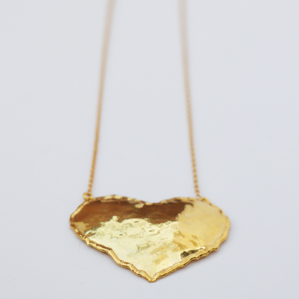 Gold Melted Heart Necklace