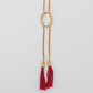 Red Tassels Knotted Necklace